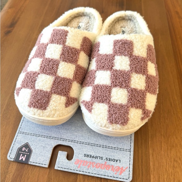 Aeropostale Shoes - Aeropostale Checkerboard Cozy Slippers